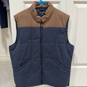 JCREW- Brown and Blue Puffer Vest - MEDIUM